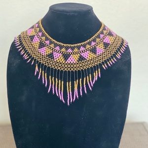 Mexican Handmade beaded Bib Necklace